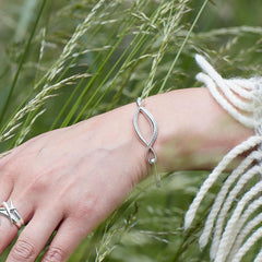 Kit Heath Entwine Twine Twist Pavé Hinged Bangle