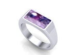 9ct White Gold Gents Ashes Memorial Ring