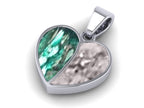 9ct White Gold Duel Heart Ashes Pendant