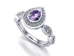 9ct White Gold Ashes and Cubic Zirconium Memorial Ring