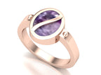 9ct Rose Gold Ladies Ashes Memorial Ring.