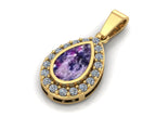 9ct Yellow Gold Ashes Pear CZ Memorial Pendant