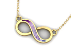9ct Yellow Gold Ashes Memorial Infinity Necklace