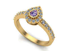 9ct Yellow Gold Ashes and Cubic Zirconium Memorial Ring