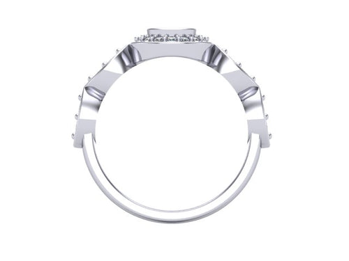 9ct White Gold Ashes and Cubic Zirconium Memorial Ring