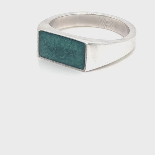 9ct White Gold Gents Ashes Memorial Ring