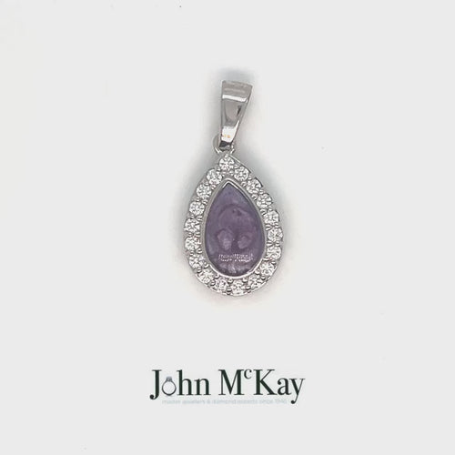 9ct Yellow Gold Ashes Pear CZ Memorial Pendant
