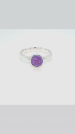 9ct White Gold Ashes Round Memorial Ring