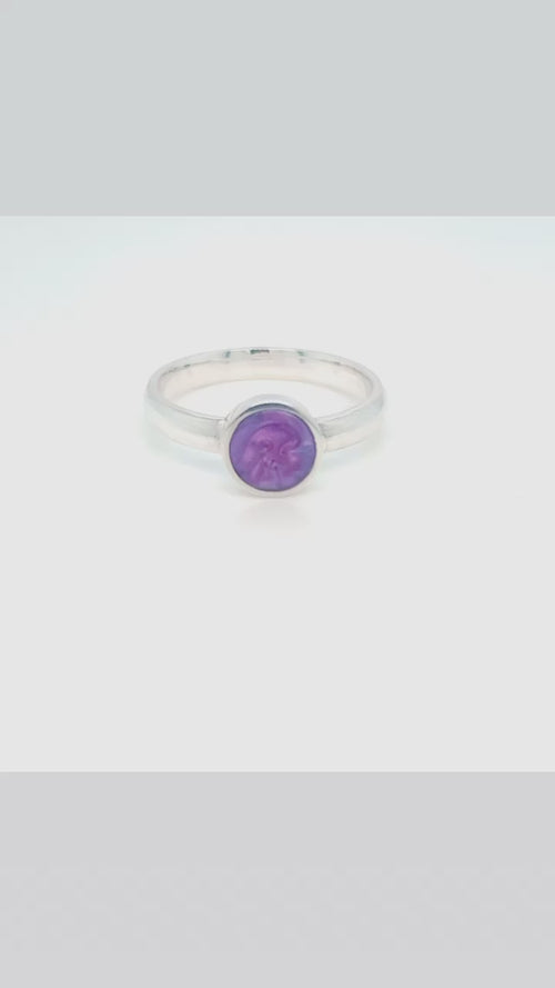 9ct White Gold Ashes Round Memorial Ring