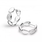 Kit Heath Coast Pebble Glisten Pavé Hinged Hoop Earrings