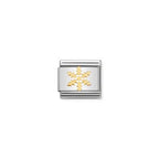 Nomination Composable Link, Snowflake in bonded yellow gold charm