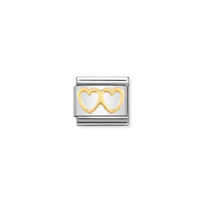 Nomination Gold Double Heart Charm