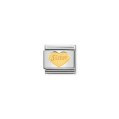 Nomination Composable Link with Gold Sister Heart Charm