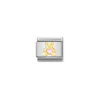Nomination Composable Link Pink Bear in gold charm
