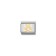 Nomination Composable Link Pink Bear in gold charm