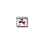 Nomination  Composable Link Glasses with Heart Charm