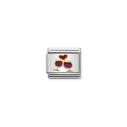 Nomination  Composable Link Glasses with Heart Charm