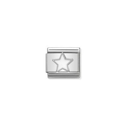 Nomination Composable Classic Link white Star in Silver and Enamel