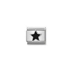 Nomination Composable Classic Link black Star in Silver and Enamel