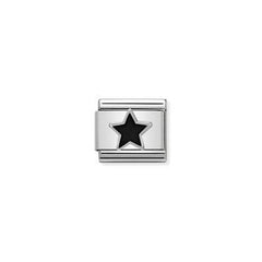 Nomination Composable Classic Link black Star in Silver and Enamel