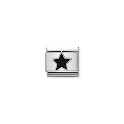 Nomination Composable Classic Link black Star in Silver and Enamel