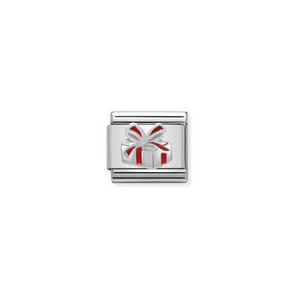 Nomination Composable Link, Red Present in Silver Charm