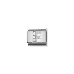 Nomination Letter Charms in Stainless Steel And Cubic Zirconium