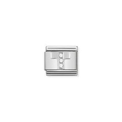 Nomination Letter Charms in Stainless Steel And Cubic Zirconium