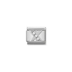 Nomination Letter Charms in Stainless Steel And Cubic Zirconium
