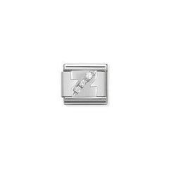 Nomination Letter Charms in Stainless Steel And Cubic Zirconium