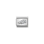 Nomination Composable Link white Wing in Silver and Stones Charm