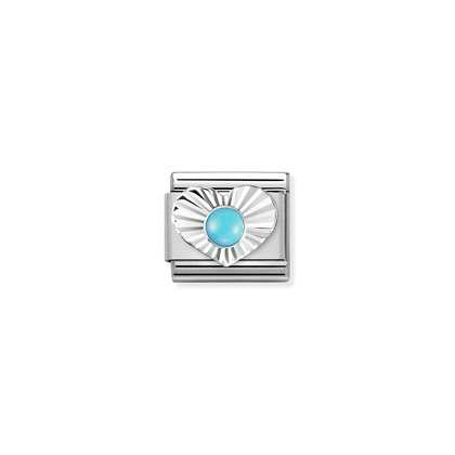 Nomination Composable Link silver Heart Turquoise Charm