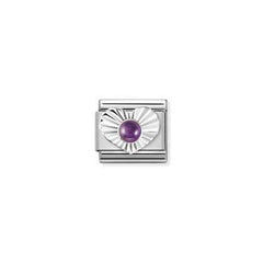 Nomination Composable Link  silver Heart Amethyst Charm