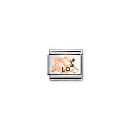 Nomination Composable Link LOVE Promises Knot Rose gold Charm