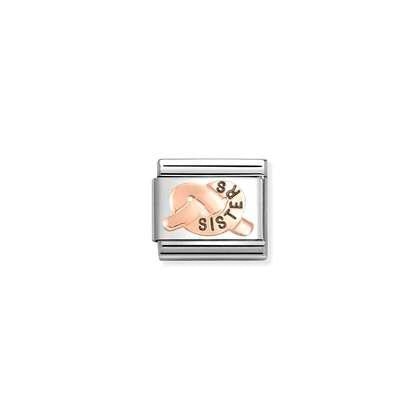 Nomination Composable Link SISTERS Promises Knot Rose gold Charm