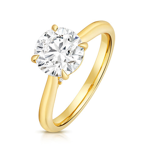 9ct Yellow Gold 2.00ct Certified Lab-Grown Diamond Solitaire Ring