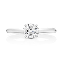 9ct White Gold 1.00ct Certified Lab-Grown Diamond Solitaire Ring
