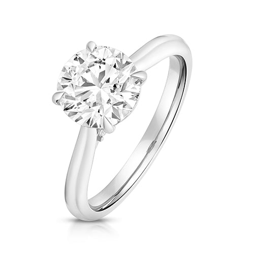 9ct White Gold 2.50ct Certified Lab-Grown Diamond Solitaire Ring
