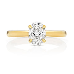9ct Yellow Gold 1.00ct Certified Oval-Cut Lab-Grown Diamond Ring