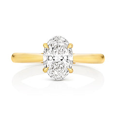 9ct Yellow Gold 2.50ct Certified Oval-Cut Lab-Grown Diamond Ring