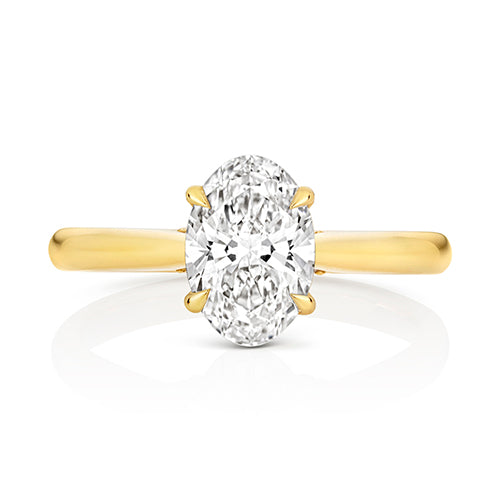 9ct Yellow Gold 2.00ct Certified Oval-Cut Lab-Grown Diamond Ring