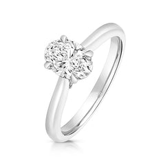 9ct White Gold 1.00ct Certified Oval-Cut Lab-Grown Diamond Ring