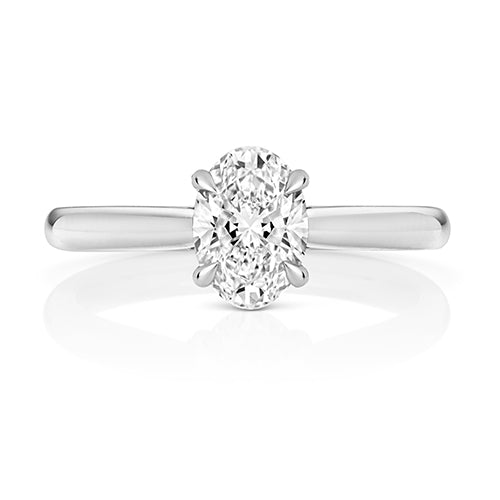 9ct White Gold 1.50ct Certified Oval-Cut Lab-Grown Diamond Ring