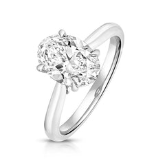 9ct White Gold 3.00ct Certified Oval-Cut Lab-Grown Diamond Ring