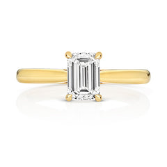 9ct Yellow Gold 1.50ct Certified Emerald-Cut Lab-Grown Diamond Ring