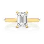 9ct Yellow Gold 2.00ct Certified Emerald-Cut Lab-Grown Diamond Ring
