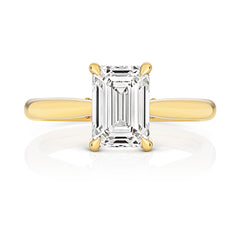 9ct Yellow Gold 2.00ct Certified Emerald-Cut Lab-Grown Diamond Ring