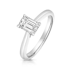 9ct White Gold 1.50ct Certified Emerald-Cut Lab-Grown Diamond Ring