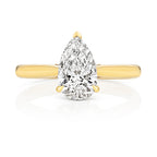 9ct Yellow Gold 1.50ct Certified Pear-Cut Lab-Grown Diamond Ring