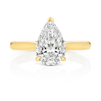9ct Yellow Gold 2.00ct Certified Pear-Cut Lab-Grown Diamond Ring